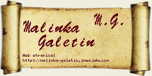 Malinka Galetin vizit kartica
